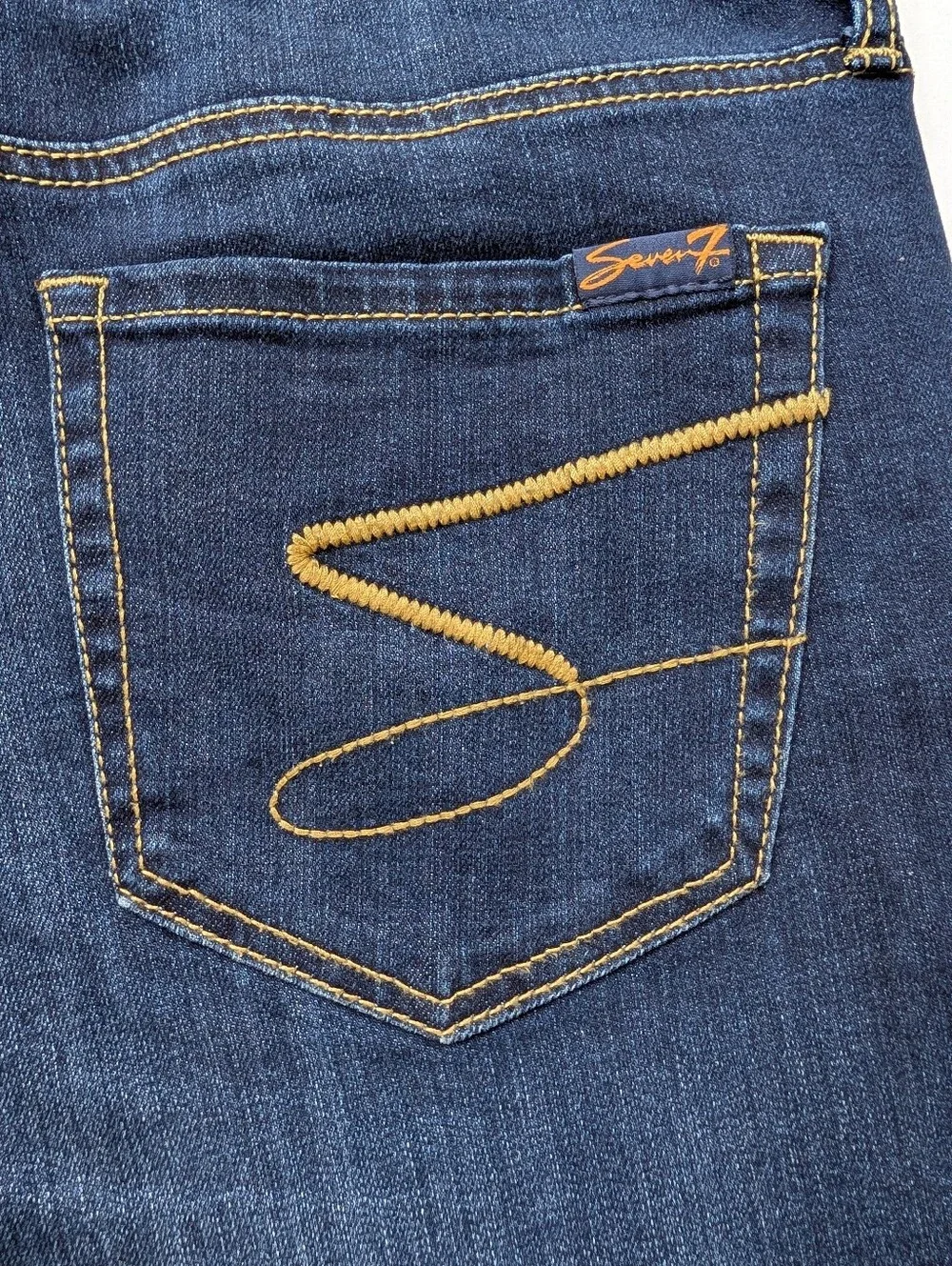 Seven7 Sunset Denim Bermuda Jean Shorts 6 Jackson Blue Pockets